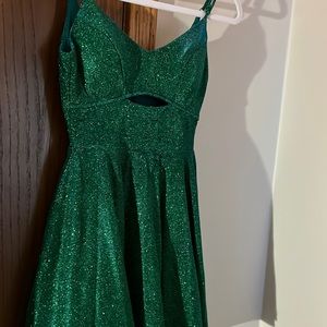 Glittery short green dress